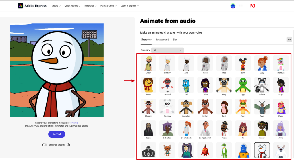Adobe Express_character animate