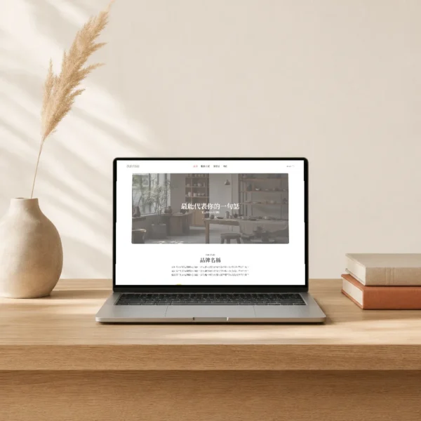 product-minimalist-main Minimalist 極簡形象網站範例:桌上筆電顯示模板首頁畫面