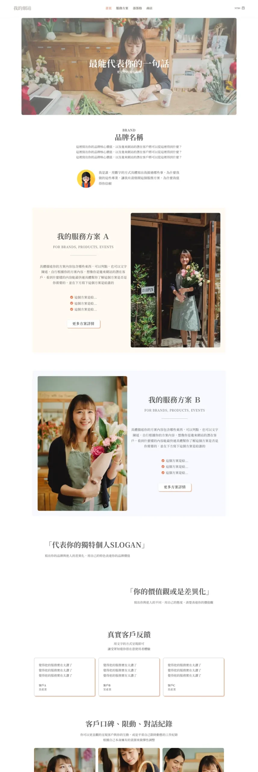 Minimalist 模板首頁